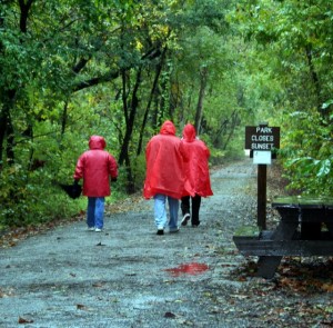 walking down trail